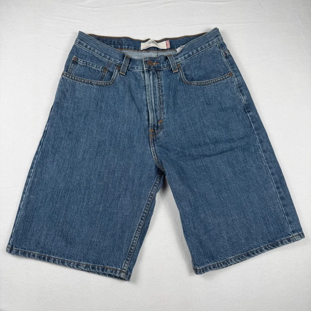 Levis 569 Loose Fit Denim Shorts Size 32 Blue Y2K Skater Baggy Jorts